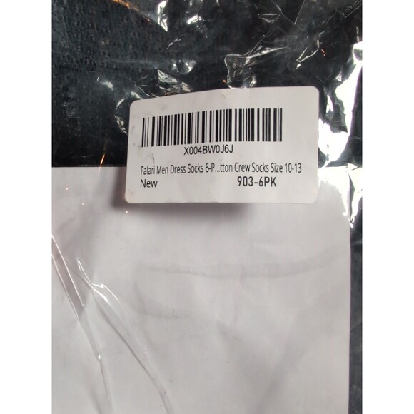 Falari 6 Pairs Men's Black Dress Socks Size 10-13 Rib Solid Crew Shoe Sz 6-12 - Picture 6 of 10